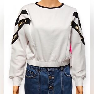 Justice Black and White Sweatshirt with Gold Details